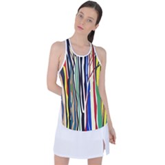 Abstract Trees Colorful Artwork Woods Forest Nature Artistic Racer Back Mesh Tank Top by Grandong