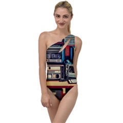 Radios Tech Technology Music Vintage Antique Old To One Side Swimsuit by Grandong