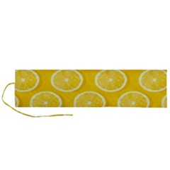 Lemon Fruits Slice Seamless Pattern Roll Up Canvas Pencil Holder (l) by Apen
