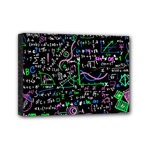 Math Linear Mathematics Education Circle Background Mini Canvas 7  X 5  (stretched) by Apen
