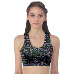 Math Linear Mathematics Education Circle Background Fitness Sports Bra by Apen