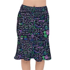Math Linear Mathematics Education Circle Background Short Mermaid Skirt by Apen