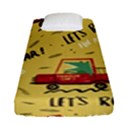 Childish Seamless Pattern With Dino Driver Fitted Sheet (Single Size) View1
