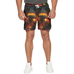 Dragon Fire Fantasy Art Men s Runner Shorts by Maspions