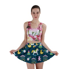 Cute Babies Toys Seamless Pattern Mini Skirt by Apen