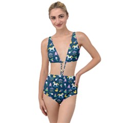 Cute Babies Toys Seamless Pattern Tied Up Two Piece Swimsuit by Apen