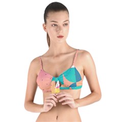 Abstract Geometric Bauhaus Polka Dots Retro Memphis Art Tie Up Cut Bikini Top by Maspions