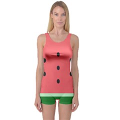 Watermelon Melon Fruit Healthy Food Meal Breakfast Lunch Juice Lemonade Summer One Piece Boyleg Swimsuit by Maspions