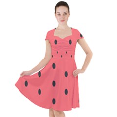 Watermelon Melon Fruit Healthy Food Meal Breakfast Lunch Juice Lemonade Summer Cap Sleeve Midi Dress by Maspions