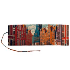 London England Bridge Europe Buildings Architecture Vintage Retro Town City Roll Up Canvas Pencil Holder (m) by Maspions
