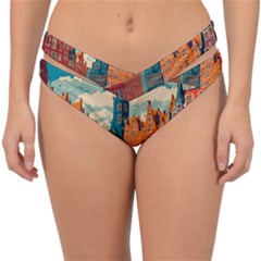 London England Bridge Europe Buildings Architecture Vintage Retro Town City Double Strap Halter Bikini Bottoms by Maspions