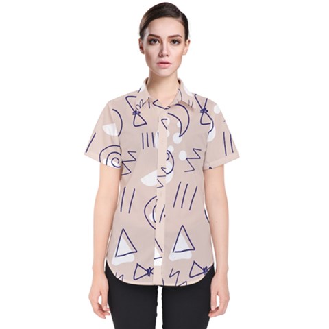 Abstract Leaf Nature Natural Beautiful Summer Pattern Women s Short Sleeve Shirt by Bedest