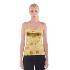 Cheese Texture, Yellow Cheese Background Spaghetti Strap Top by nateshop