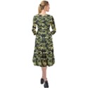 Camouflage pattern Ruffle End Midi Chiffon Dress View2