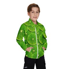 Lime Textures Macro, Tropical Fruits, Citrus Fruits, Green Lemon Texture Kids  Windbreaker by nateshop