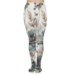 Vintage Floral Elegance Tights by LyssasMindArt