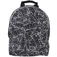 Rebel Life: Typography Black And White Pattern Mini Full Print Backpack by dflcprintsclothing