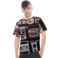 Retro Cameras Old Vintage Antique Technology Wallpaper Retrospective Men s Sport Top by Grandong