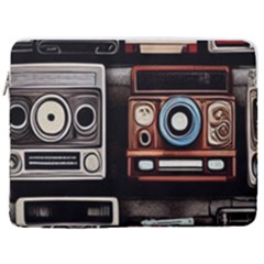 Retro Cameras Old Vintage Antique Technology Wallpaper Retrospective 17  Vertical Laptop Sleeve Case With Pocket by Grandong