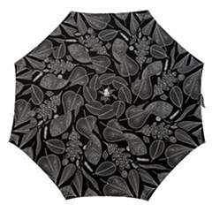 Leaves Flora Black White Nature Straight Umbrellas by Maspions
