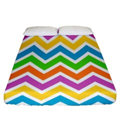 Chevron Pattern Design Texture Fitted Sheet (queen Size) by Apen