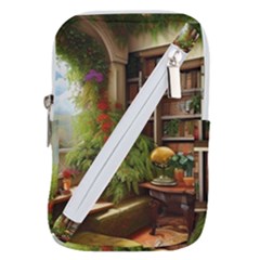 Room Interior Library Books Bookshelves Reading Literature Study Fiction Old Manor Book Nook Reading Belt Pouch Bag (large) by Posterlux