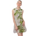 Watercolor Leaves Branch Nature Plant Growing Still Life Botanical Study Sleeveless Shirt Dress View1