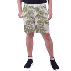 Watercolor Leaves Branch Nature Plant Growing Still Life Botanical Study Men s Pocket Shorts by Posterlux