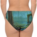 Boat Canoe Swamp Bayou Roots Moss Log Nature Scene Landscape Water Lake Setting Abandoned Rowboat Fi Double Strap Halter Bikini Bottoms View2
