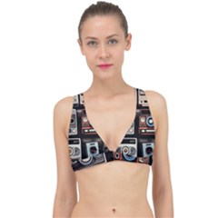 Retro Cameras Old Vintage Antique Technology Wallpaper Retrospective Classic Banded Bikini Top by Grandong