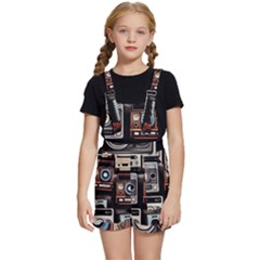 Retro Cameras Old Vintage Antique Technology Wallpaper Retrospective Kids  Short Overalls by Grandong