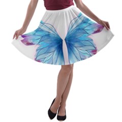Butterfly-drawing-art-fairytale  A-line Skater Skirt by saad11
