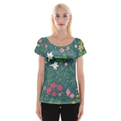 Spring Design  Cap Sleeve Top by AlexandrouPrints