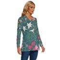Spring design  Long Sleeve Drawstring Hooded Top View3