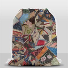 Background Embroidery Pattern Stitches Abstract Drawstring Bag (small) by Ket1n9