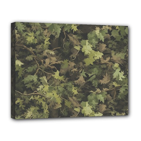Camouflage Military Canvas 14  X 11  (stretched) by Ndabl3x