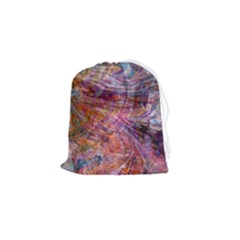 Spring Waves Drawstring Pouch (small) by kaleidomarblingart