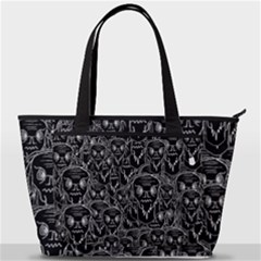 Old Man Monster Motif Black And White Creepy Pattern Back Pocket Shoulder Bag  by dflcprintsclothing
