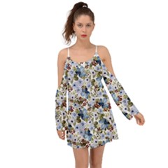 Blue Flowers Boho Dress by DinkovaArt