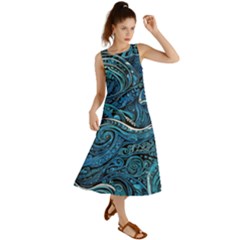 Blue Ocean (kahurangi Moana) Summer Maxi Dress by Bhartitaylordesigns