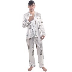 Christmas Tree Trees Nature Men s Long Sleeve Satin Pajamas Set by Maspions