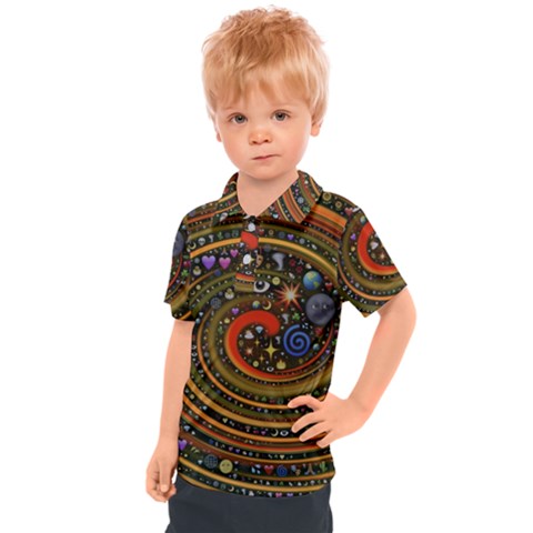 Swirl Vortex Emoji Cyclone Motion Art Kids  Polo T-shirt by Paksenen