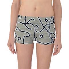 Sketchy Abstract Artistic Print Design Boyleg Bikini Bottoms by dflcprintsclothing