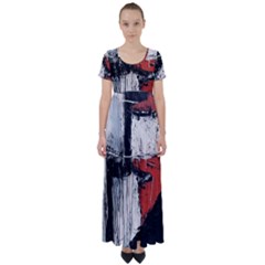 Abstract  High Waist Short Sleeve Maxi Dress by Sobalvarro