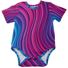 Spiral Swirl Pattern Light Circle Baby Short Sleeve Bodysuit by Ndabl3x