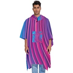 Spiral Swirl Pattern Light Circle Men s Hooded Rain Ponchos by Ndabl3x