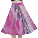 Texture Pink Pattern Paper Grunge A-Line Full Circle Midi Skirt With Pocket View1