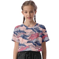 Waves Ocean Sea Water Pattern Rough Seas Digital Art Nature Nautical Kids  Basic T-shirt by Bedest