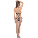Circle Colorful Shine Line Pattern Geometric Cross Front Halter Bikini Set View2