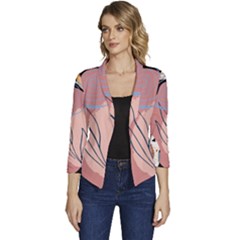 Abstract Boho Bohemian Style Retro Vintage Women s Casual 3/4 Sleeve Spring Jacket by Proyonanggan